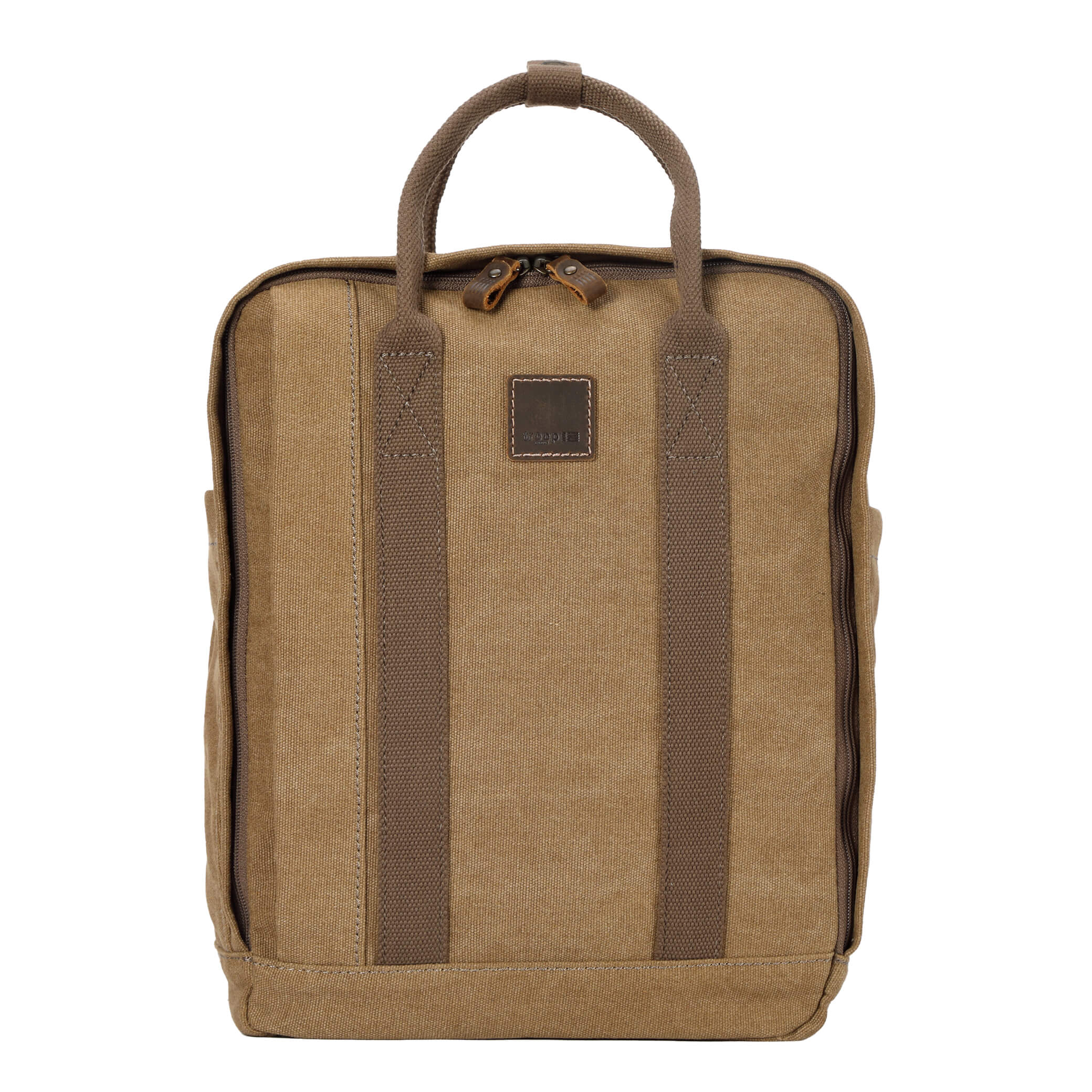 TRP0549 Troop London Classic Canvas Daypack - Durable Unisex Backpack for Travel, School & Work | Water-Resistant Daypack for Commuting, Hiking & College Campus Use
