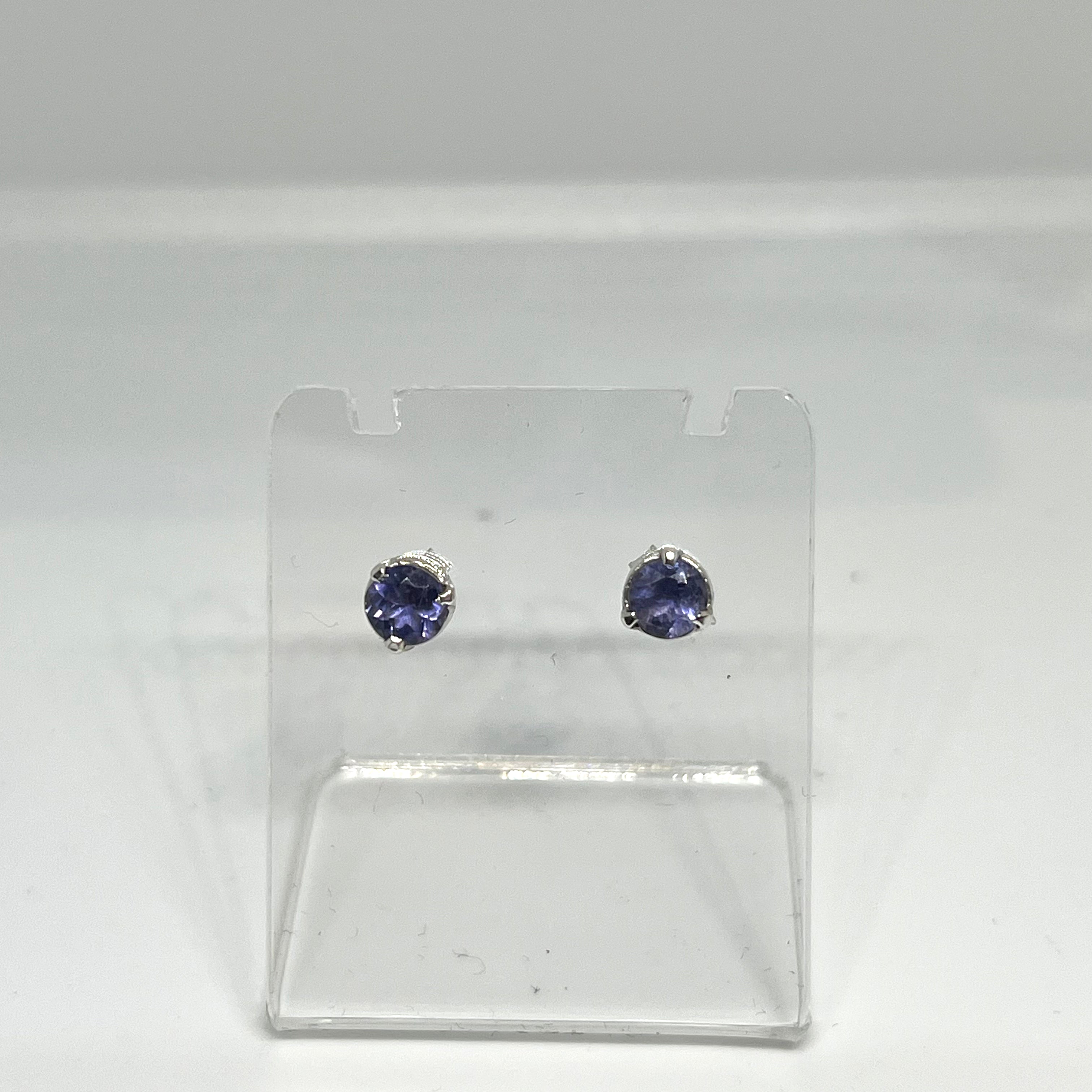 5mm Round Faceted Gemstone Stud Earrings - 3 Prong Set (PSE005) | Elegant & Durable for Daily Wear, Parties & Gifts