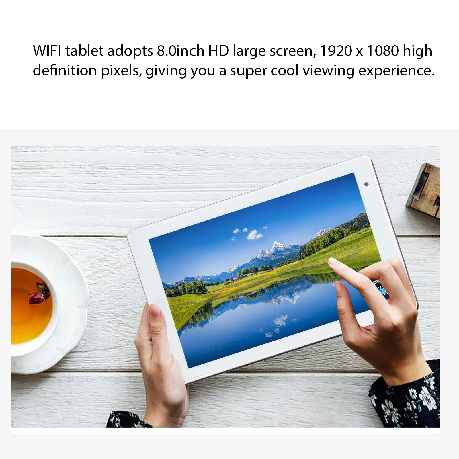 8 Inch Android Tablet for Kids Ages 2-5 - 1920x1080 FHD Display, 8000mAh Battery, 4GB RAM 64GB ROM, Dual Camera, Dual SIM, 3 Card Slots - Perfect for Learning, Entertainment & Travel (Blue)