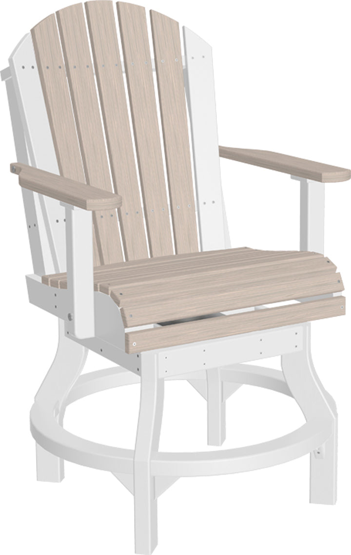 LuxCraft Adirondack Swivel Bar Stool - Counter Height Swivel Chair for Outdoor Patio, Deck, Poolside & Garden Relaxation