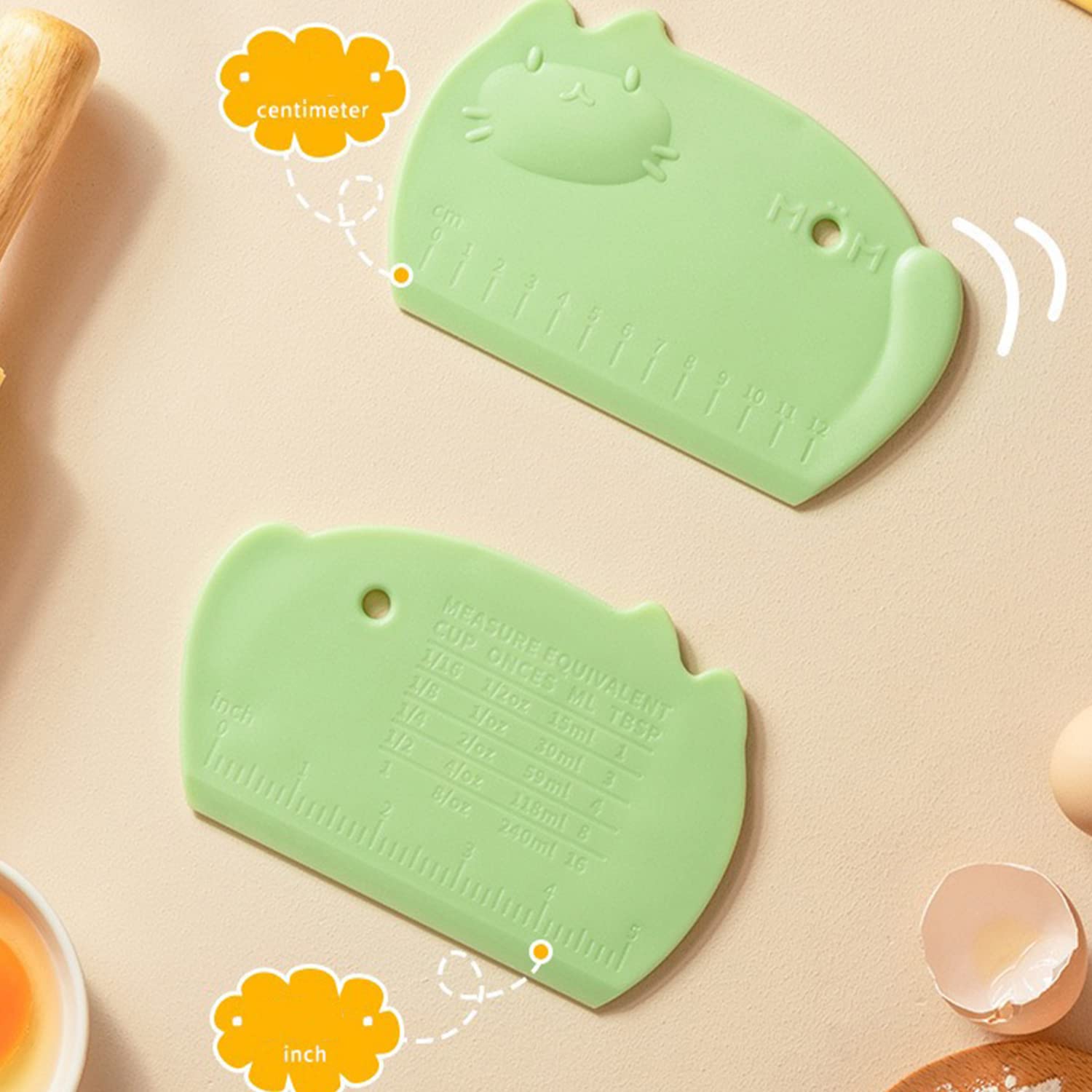 Premium Plastic Dough Scraper & Pastry Cutter - 2 Pack Non-Slip Kitchen Tool with Measurement Marks for Baking Bread, Pizza, Cake & Pastry Dough | Ideal for Home Bakers & Professional Chefs