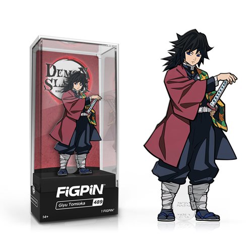 Demon Slayer Anime Giyu Tomioka Enamel Pin - Official FiGPiN Collectible [489] - Perfect for Cosplay, Backpacks & Anime Merch Collections