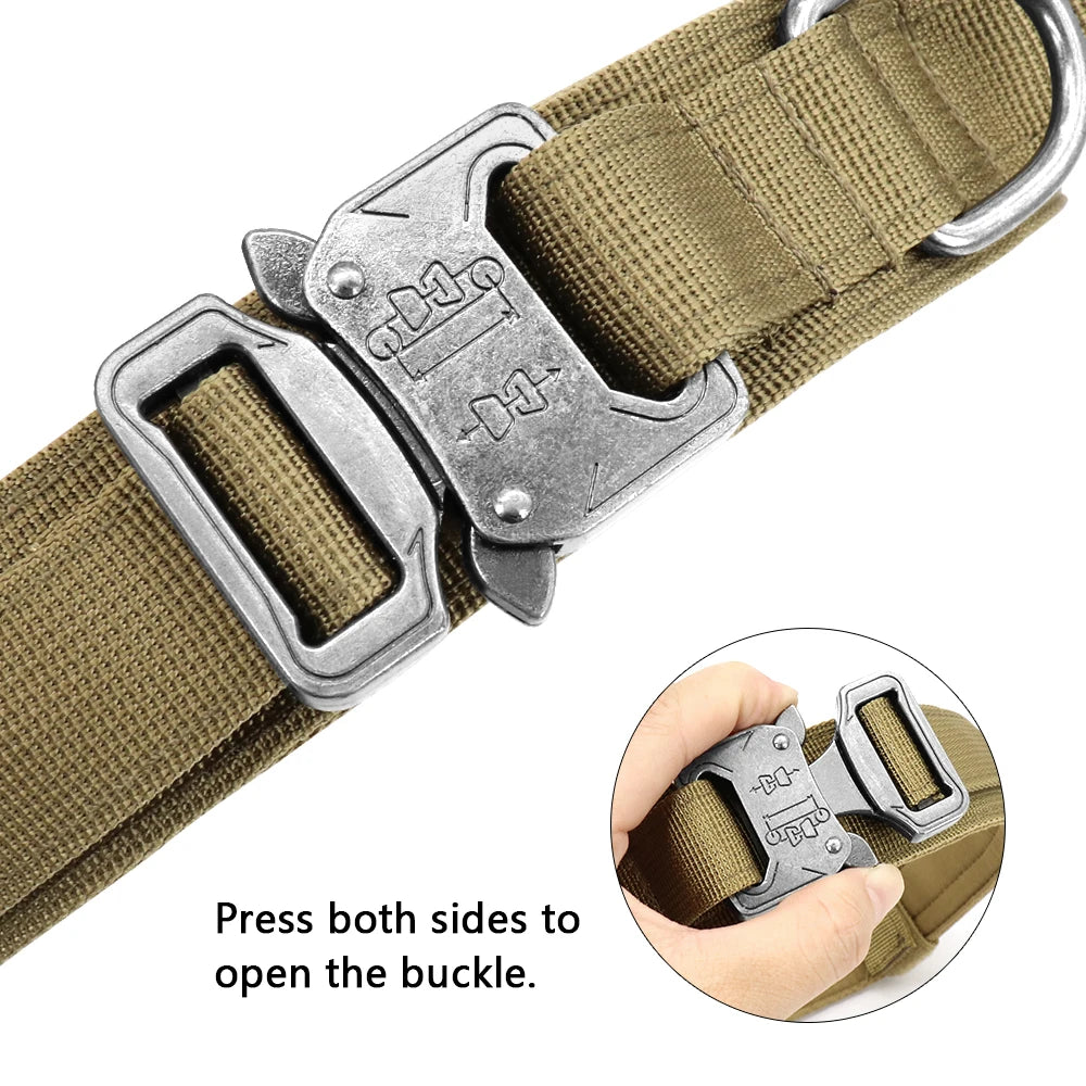 Tactical Dog Collar and Leash Set - Heavy Duty Nylon Pet Training Gear for Large Dogs | Perfect for Outdoor Adventures, Hiking & Daily Walks