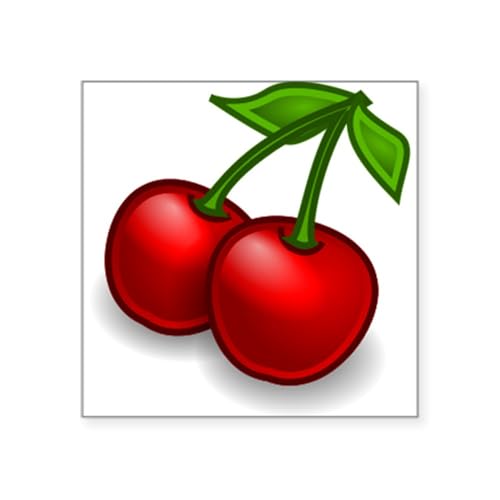 White - Two Cherries Sticker