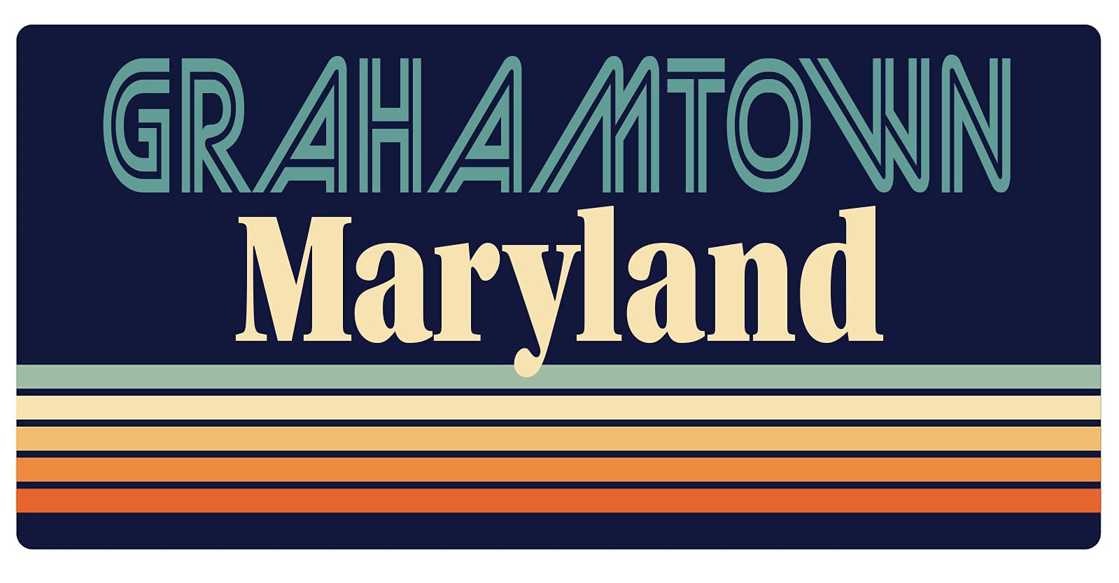 Vintage Retro Design 5 x 2.5-Inch Refrigerator Magnet - Grahamtown Maryland Souvenir - Perfect for Fridge, Office, Whiteboard & Metal Surfaces