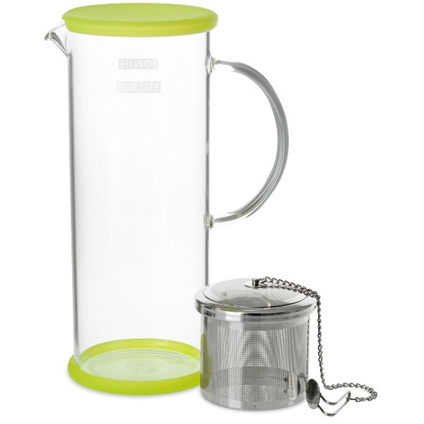 FORLIFE Lucent Glass Tea Jug with Removable Capsule Infuser - Perfect for Loose Leaf Tea, Iced Tea & Herbal Infusions at Home or Office