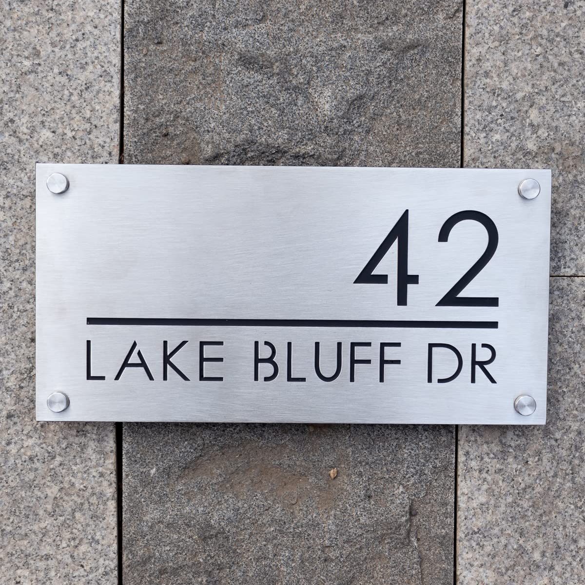 Custom 304 Stainless Steel Modern House Numbers - Outdoor Address Plaque Sign for Home & Business (Weatherproof, Easy Installation) - Perfect for Front Door, Mailbox, Fence & Gate Display