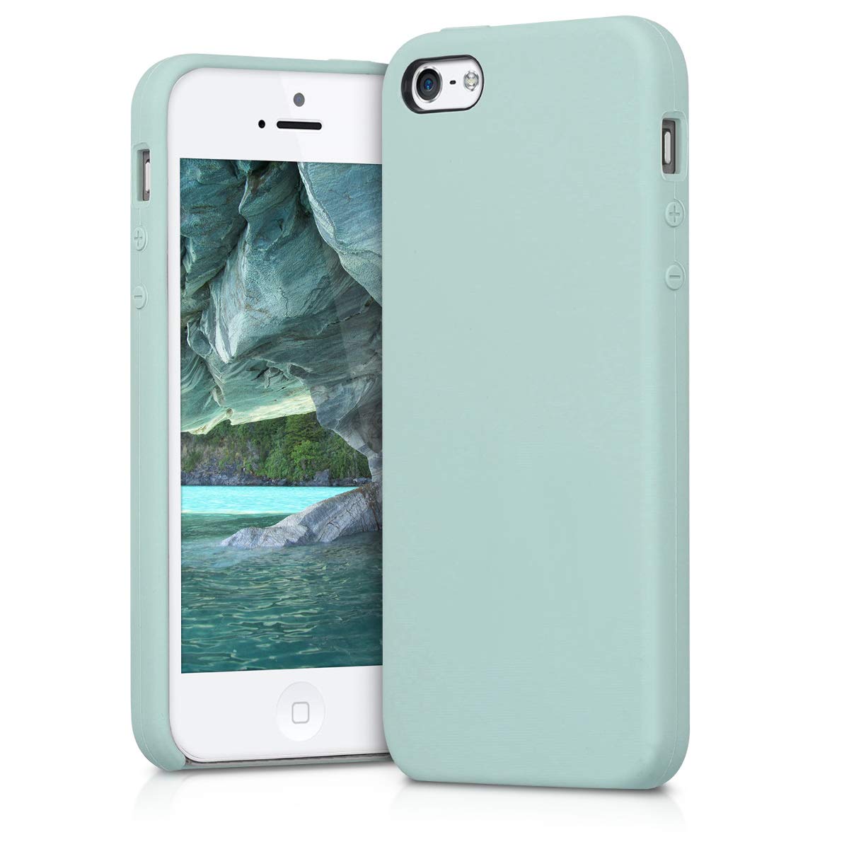 kwmobile Premium TPU Silicone Case for Apple iPhone SE (1st Gen 2016) / iPhone 5 / iPhone 5S - Soft Matte Mint Green Phone Cover - Slim Protective Shockproof Design for Everyday Use & Outdoor Activities