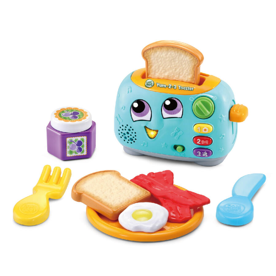 LeapFrog Yum 2 3 Toaster - Interactive Learning Toy for Toddlers | Pretend Play Kitchen Set for Kids Ages 2-5 | Educational Gift for Birthday & Christmas