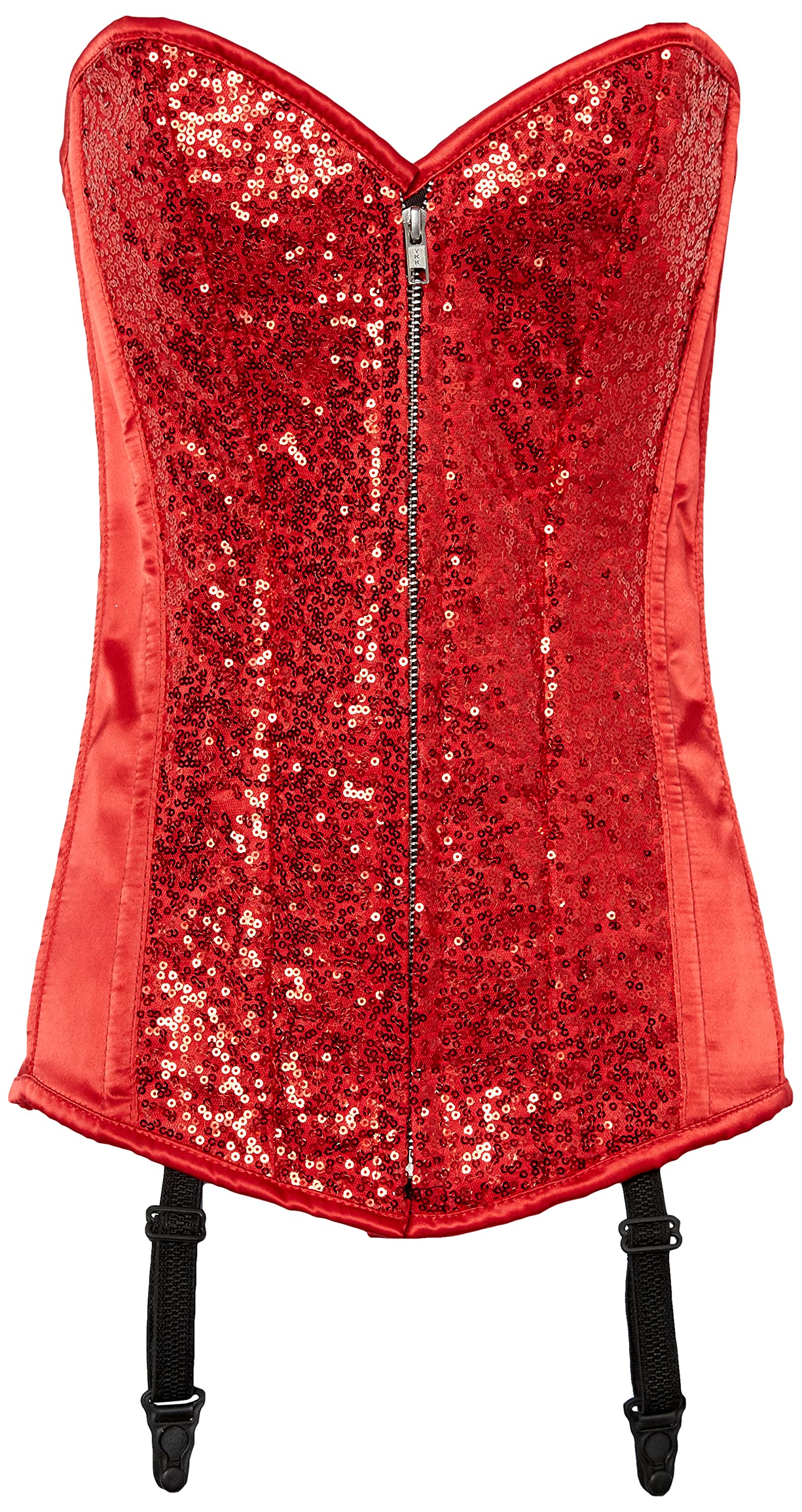 Red Sequin Steel Boned Corset for Women - Daisy Corset Top for Burlesque, Cosplay & Evening Wear | Waist Training & Vintage Style Lingerie