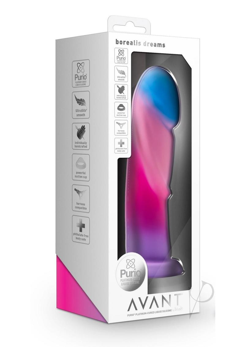 Avant Borealis Dreams Silicone Dildo - Cotton Candy Multicolor Adult Toy for Couples & Solo Play - Perfect for Sensual Exploration & Intimate Moments