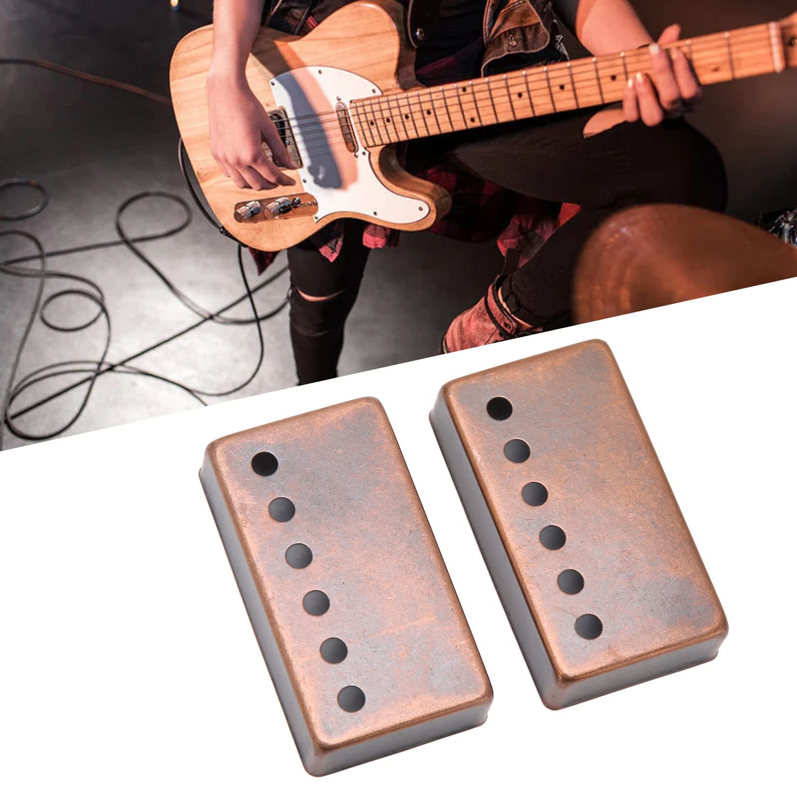 Bronze Electric Guitar Pickup Cover - 2-Piece Scratch-Resistant Shell for Protection | Perfect for Gibson, Fender & DIY Guitar Upgrades
