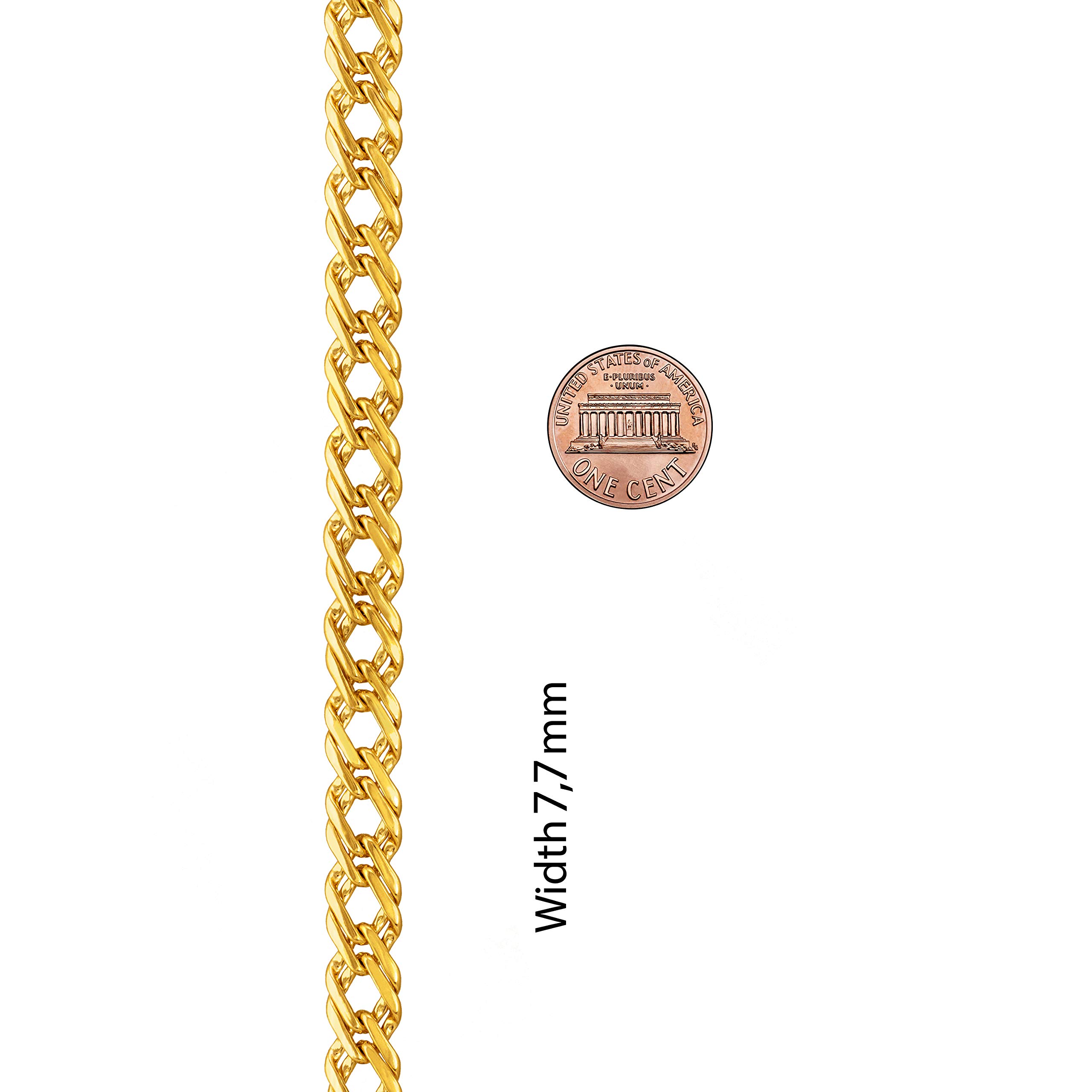 7.7mm Venetian Chain Necklace for Women - 24k Gold Plated Lifetime Jewelry - Perfect for Everyday Wear, Gifts & Special Occasions