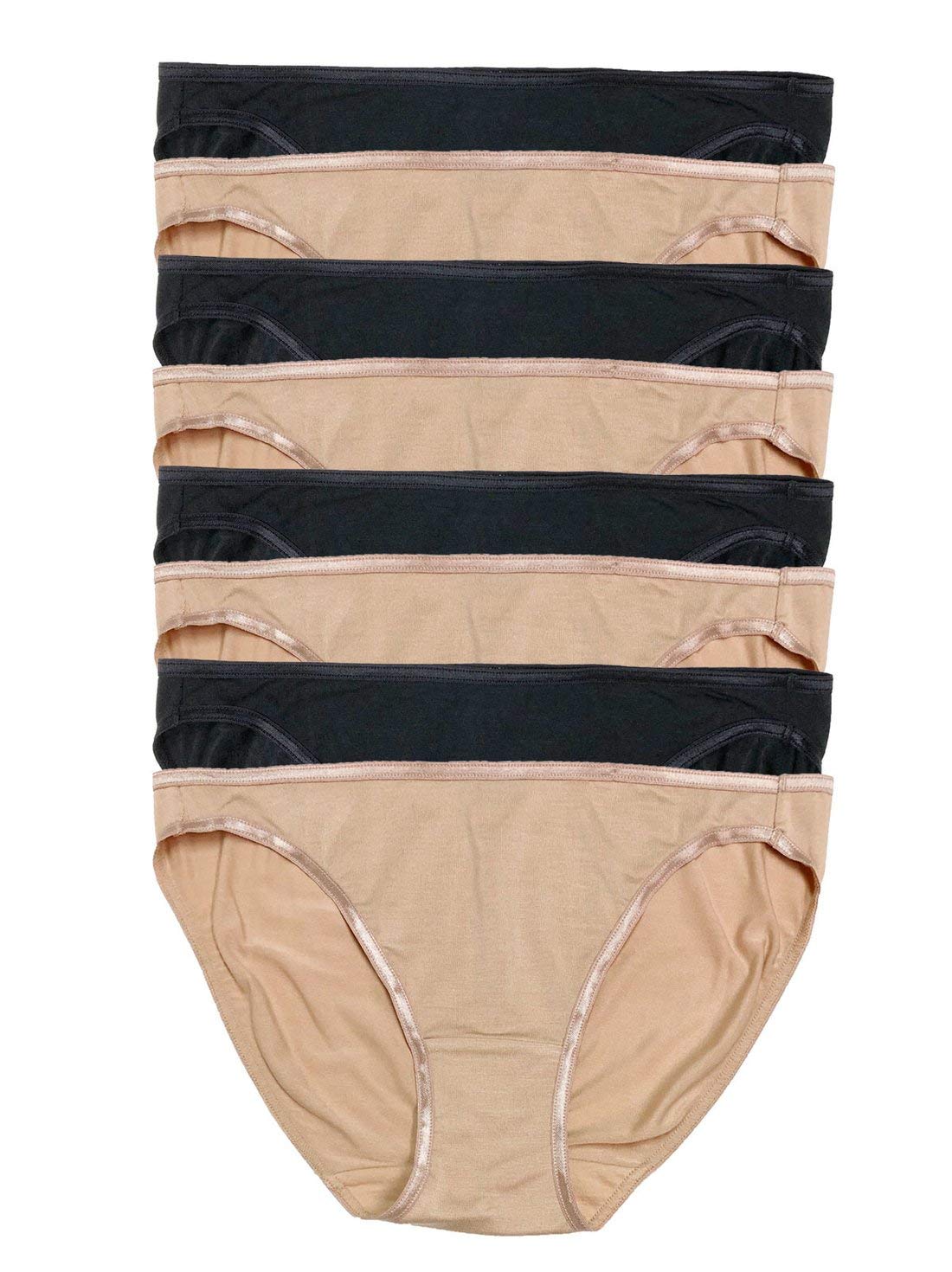 Felina So Smooth Modal Low Rise Bikini Panties - 8 Pack | Ultra Soft & Comfortable Underwear for Women | Perfect for Yoga, Lounge & Everyday Wear