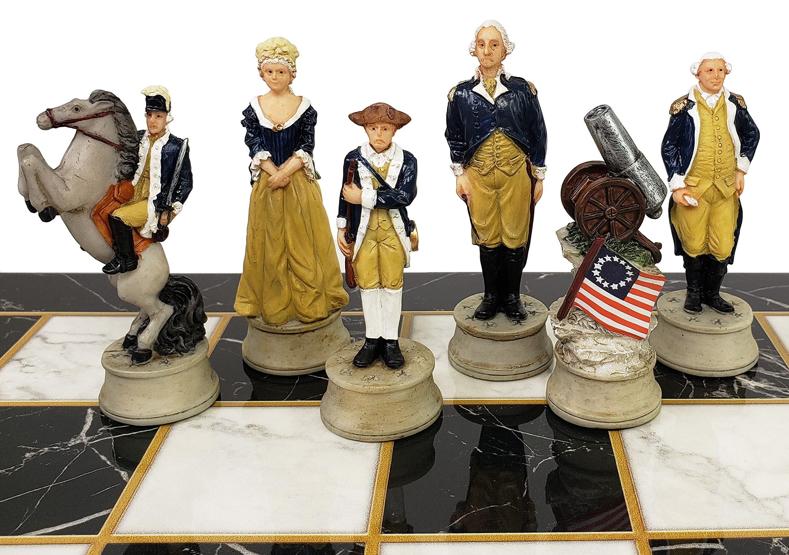 American Revolutionary War Chess Set with 17