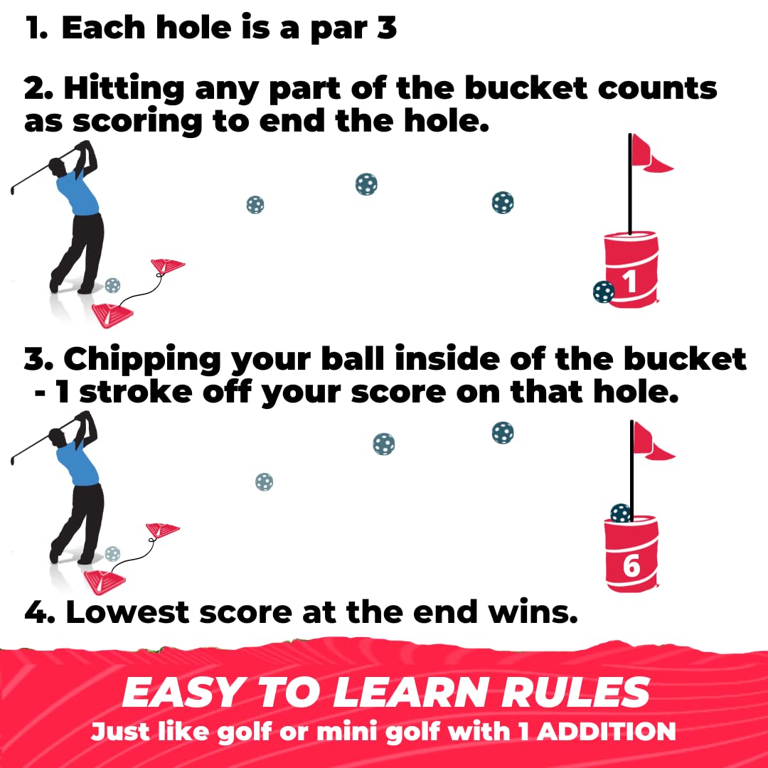 BucketGolf Replacement Balls (6 Pack) - Premium Golf Practice Balls Compatible with All BucketGolf Sets - Perfect for Backyard Practice, Family Games & Outdoor Fun