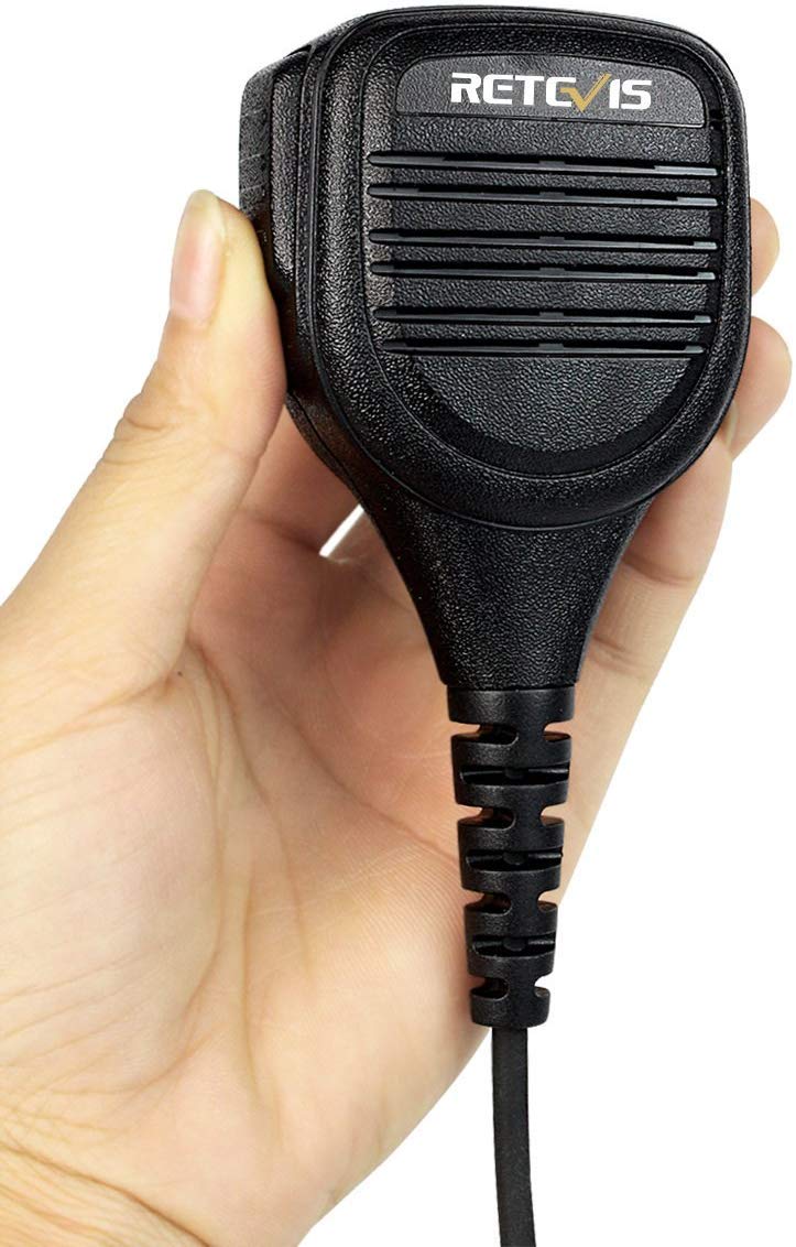 Retevis 2 Pin Remote Speaker Mic for Baofeng 888S UV-5R Kenwood Two Way Radios - Compatible with Retevis H-777 RT27 RT22 RT15 RT19 RB17 RT17 RT67 (1 Pack) - Perfect for Outdoor Adventures, Construction Sites & Emergency Communication