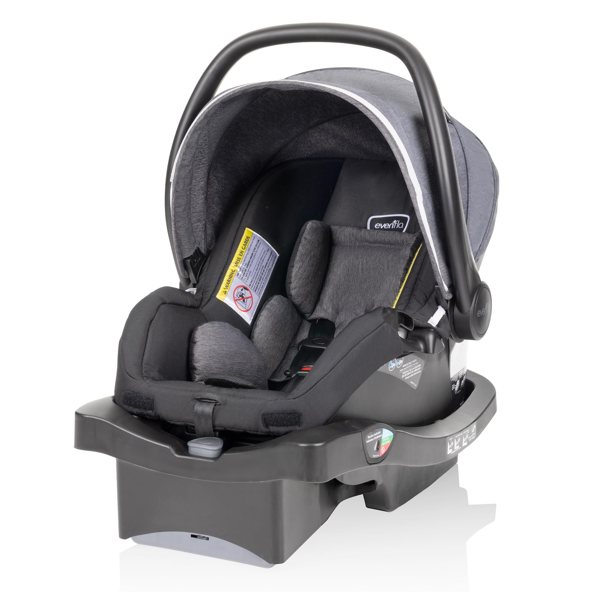 Evenflo Pivot Vizor Modular Reversible Stroller Travel System with LiteMax Infant Car Seat - 6 Adjustable Modes, Chasse Black | Lightweight Baby Stroller for Newborns to Toddlers | Perfect for Travel, Shopping & Daily Walks