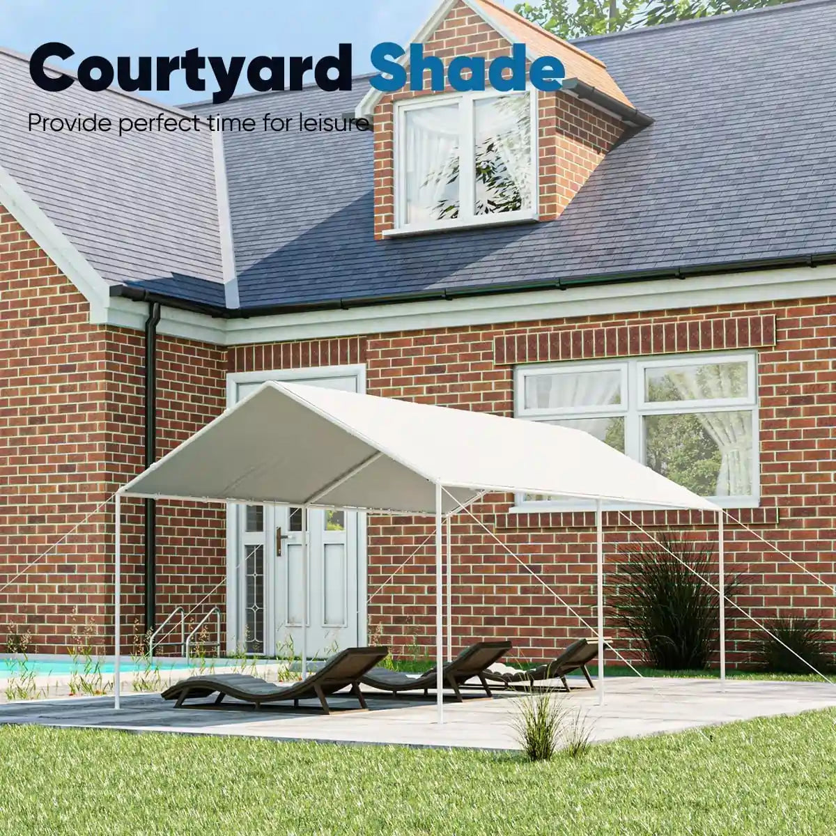 20' x 10' Portable Car Canopy Shelter with UV Protection - Waterproof Outdoor Car Cover for Vehicles, Parties & Camping