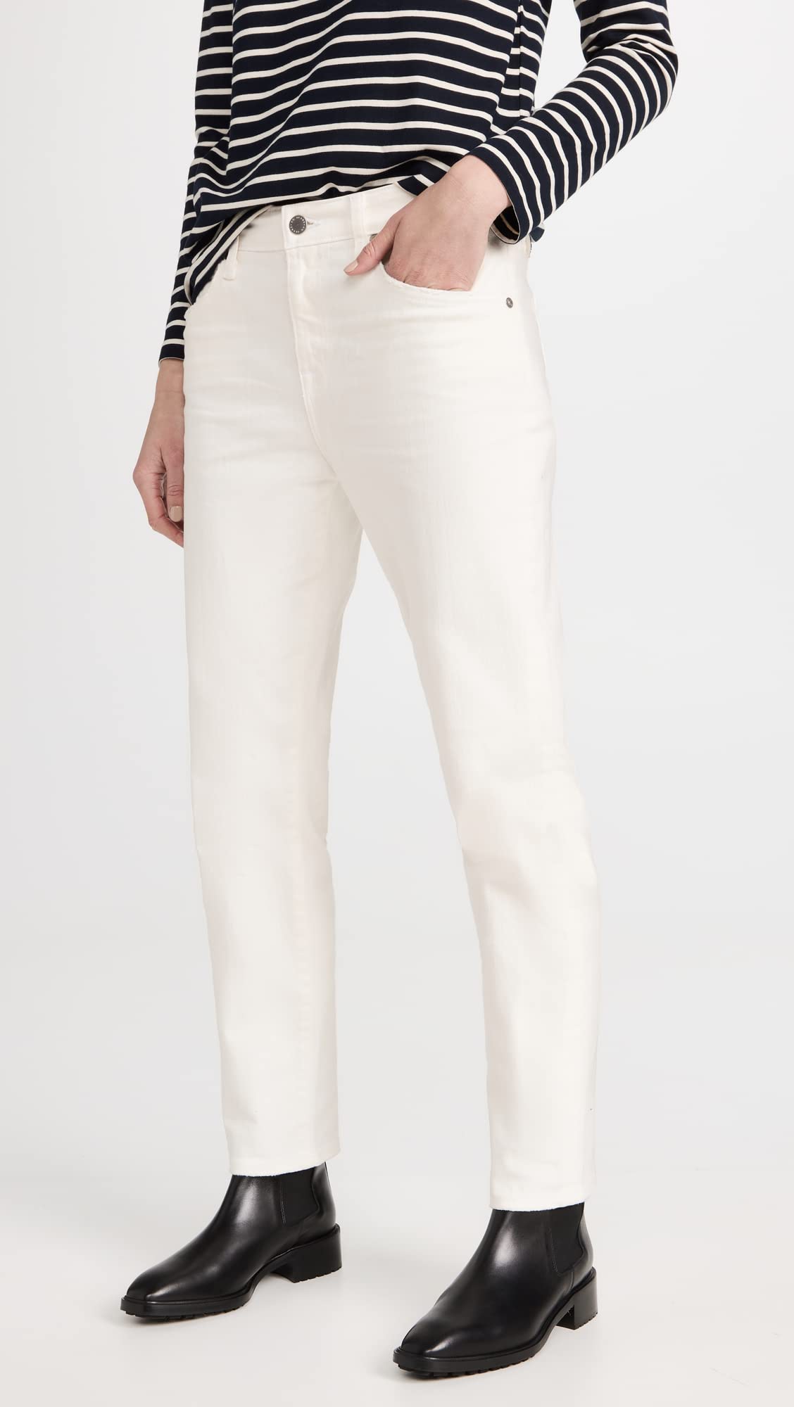 AG Adriano Goldschmied Women's Ex Boyfriend Slim Jeans - High Waist Distressed Denim Pants for Casual Wear & Street Style Outfits