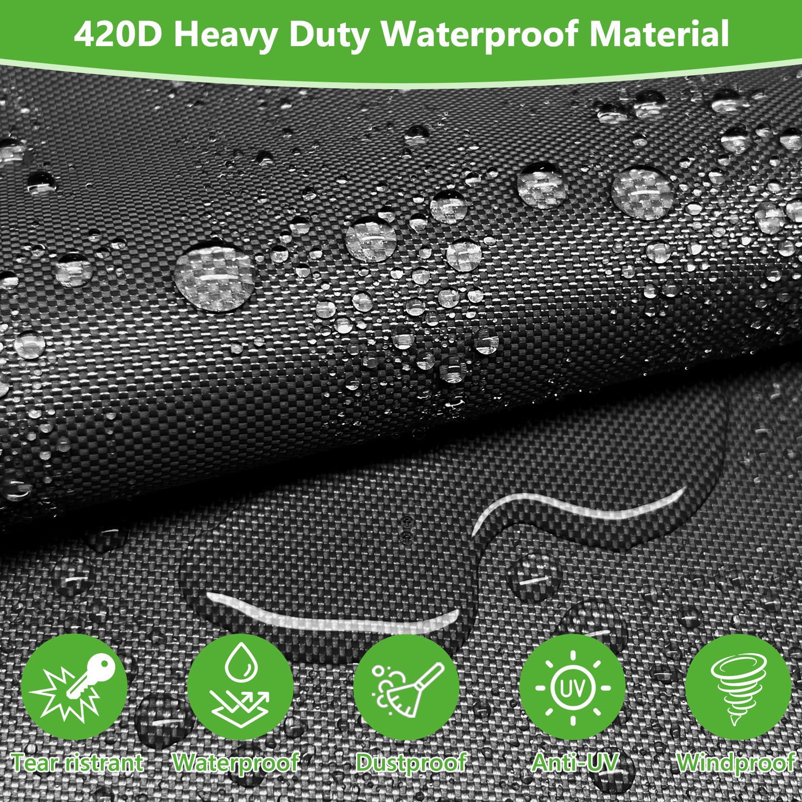 AKEfit Heavy Duty Waterproof & Dustproof Tire Cover - 4 Pack Black Tire Storage Bags for RV, Trailer, SUV & Truck Tires up to 25 Inch Diameter with Secure Zipper Closure | Perfect for Winter Storage, Off-Road Protection & Long-Term Vehicle Tire Preservation