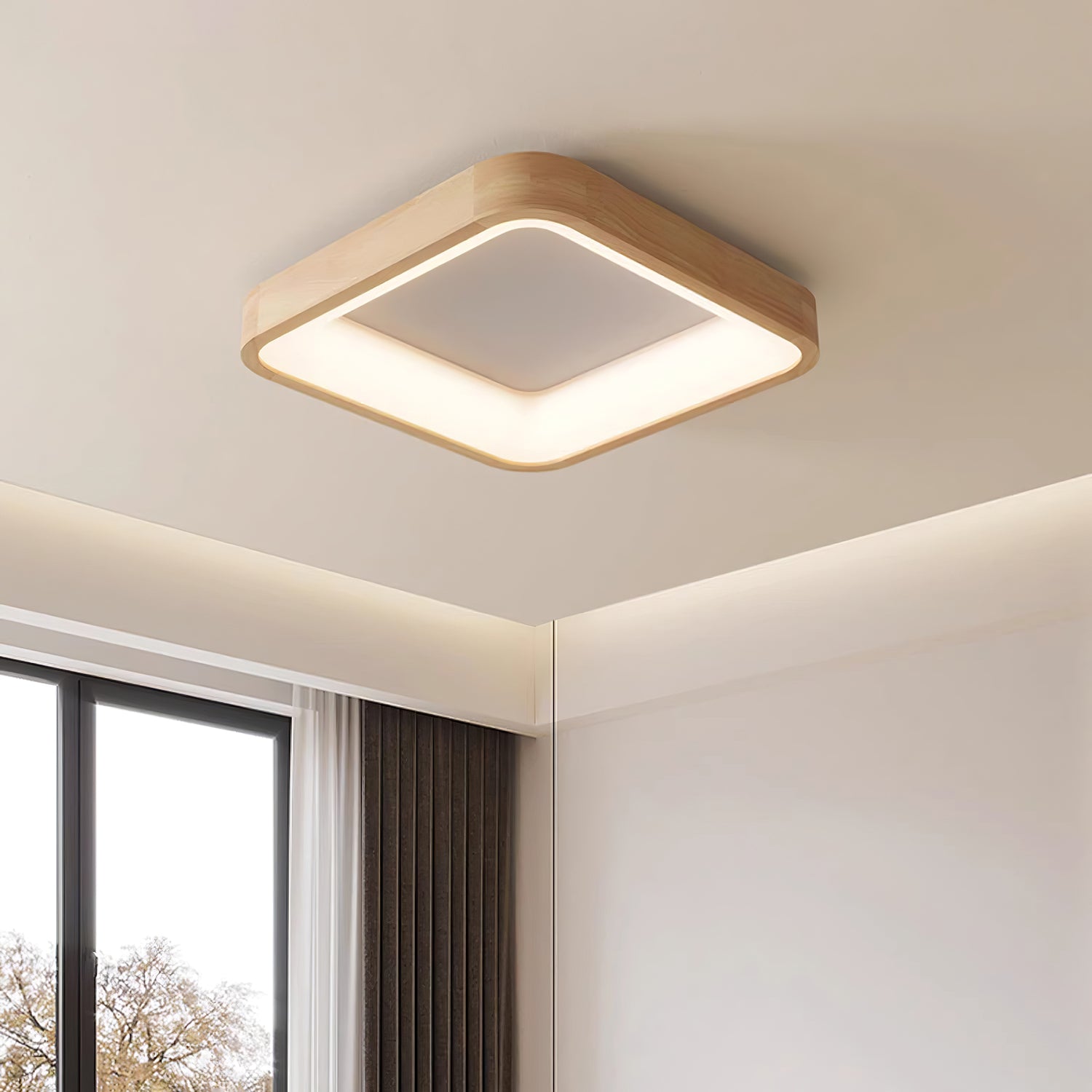 Modern Square Ceiling Light Fixture - Energy Efficient LED Flush Mount for Kitchen, Bedroom & Living Room - Sleek Design with Dimmable Brightness - Easy Installation Home Lighting Solution