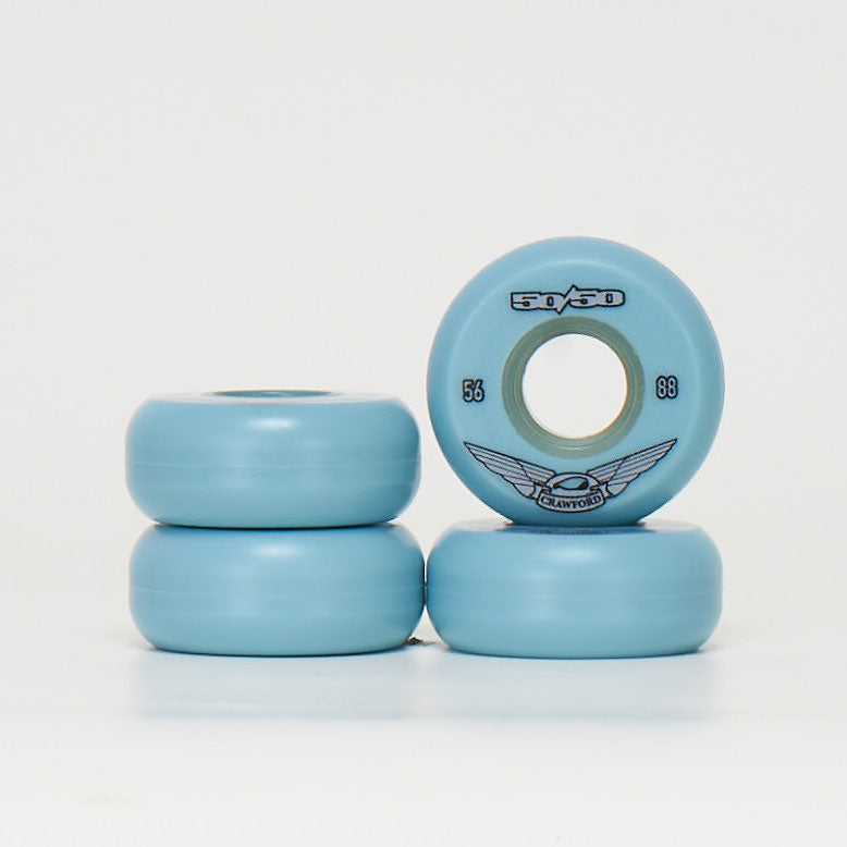 Scott Crawford Pro 56mm 88a Skateboard Wheels - Blue - High Performance Wheels for Street Skating and Park Riding