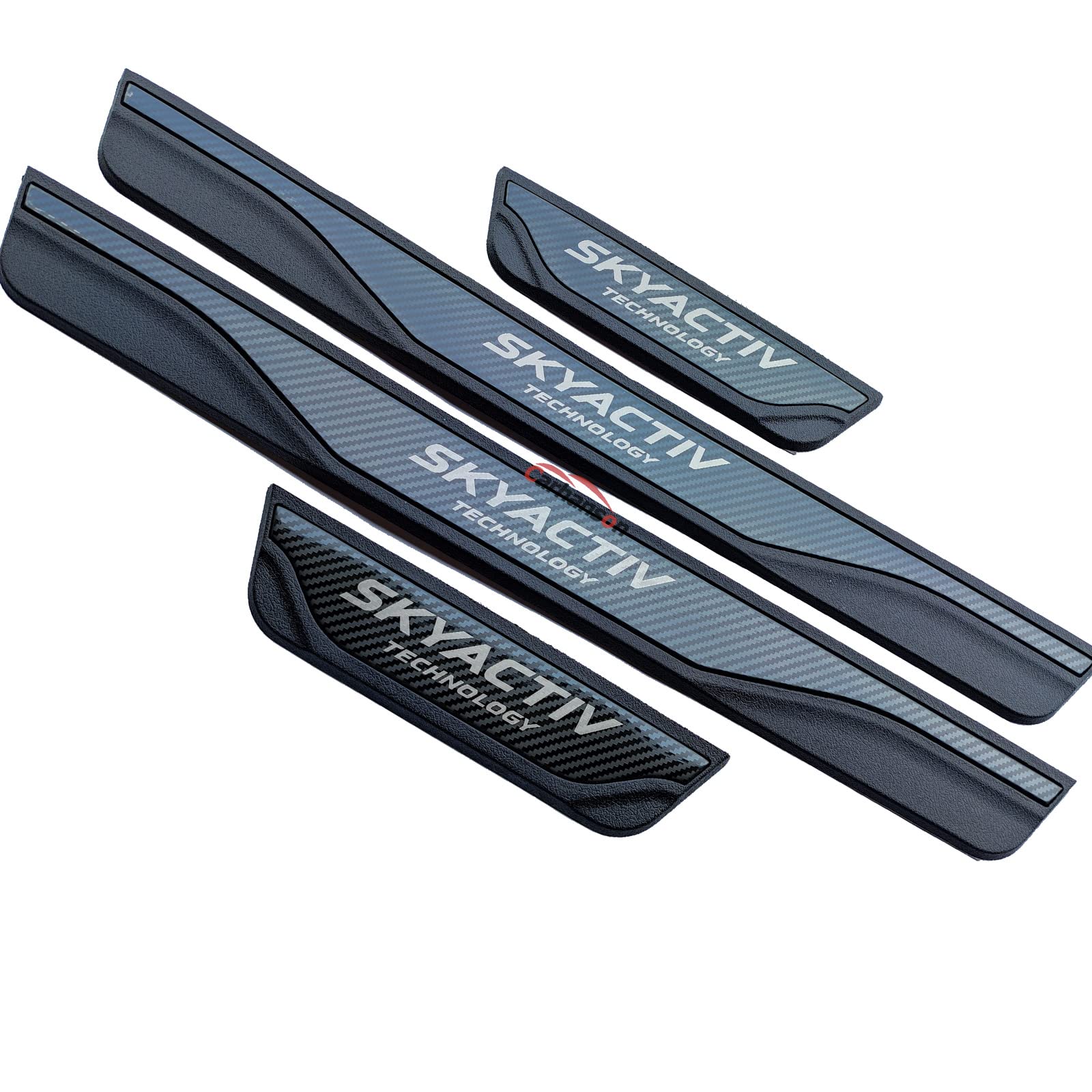 GZBFTDH Car Door Sill Protector for Mazda 3 2015-2022 - 4pcs Set of Scratch-Resistant Door Entry Guard Plates & Kick Panels | Interior Accessories for Car Protection & Style | Perfect for Daily Commuting & Road Trips