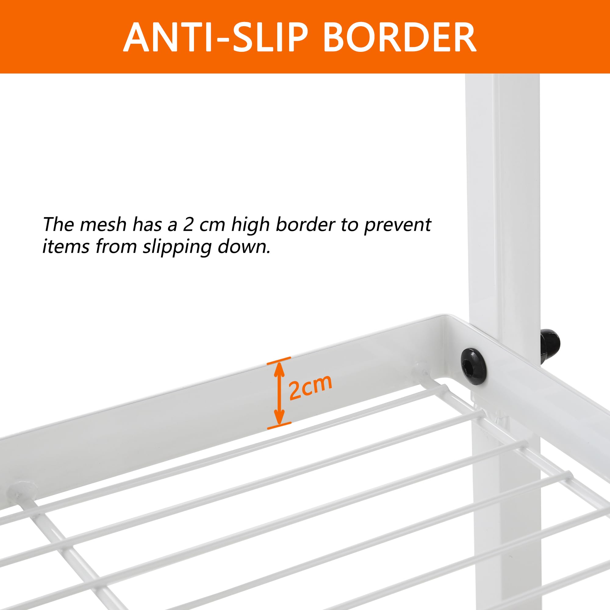 YOHKOH 6-Tier Heavy Duty Metal Storage Shelf - Space Saving Organizer for Laundry Room, Bathroom, Kitchen Pantry & Closet - White (17