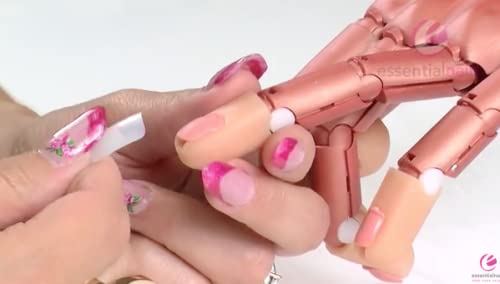 Essential Nails Nail Trainer Practice Hand with 6-Hour Online Nail Art Course - Professional Manicure Training Kit for Extensions & Nail Art | Includes 100 Practice Nails for Salon & Home Use