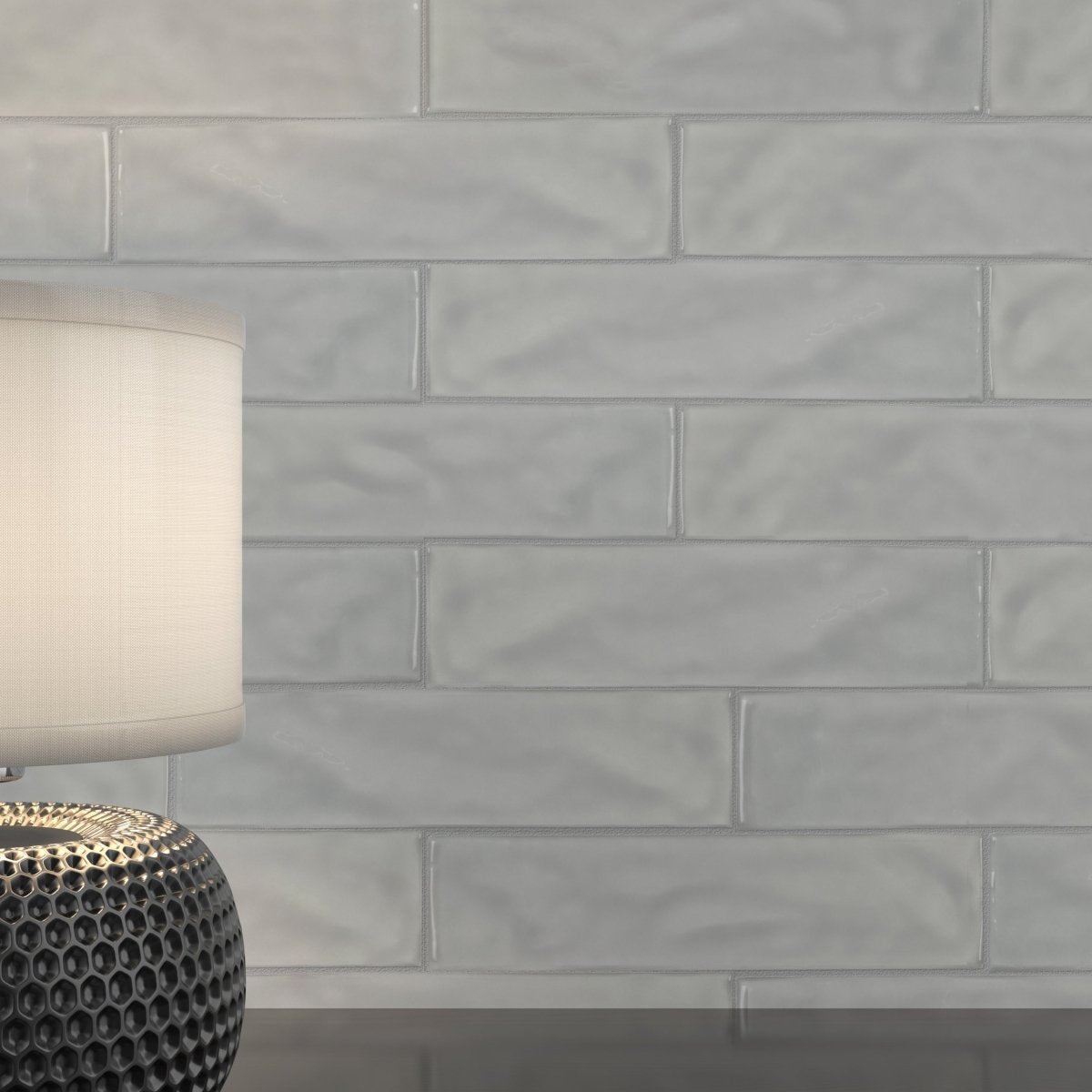 3 x 12 Inch Marlow Smoke Glossy Pressed Glazed Ceramic Wall Tile - Perfect for Kitchen Backsplash, Bathroom Walls, and Fireplace Surrounds
