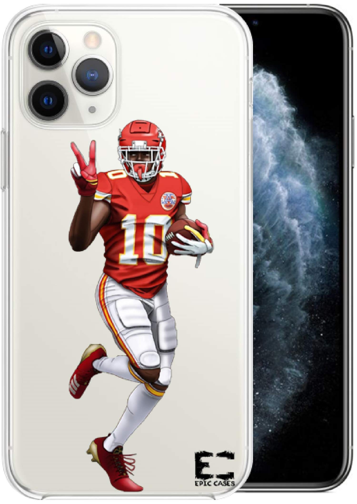 Ultra Slim Crystal Clear TPU Case for iPhone 12 Pro Max - Football Series Soft Transparent Protective Cover (Tyreek Peace Design) | Perfect for Daily Use, Sports & Outdoor Activities