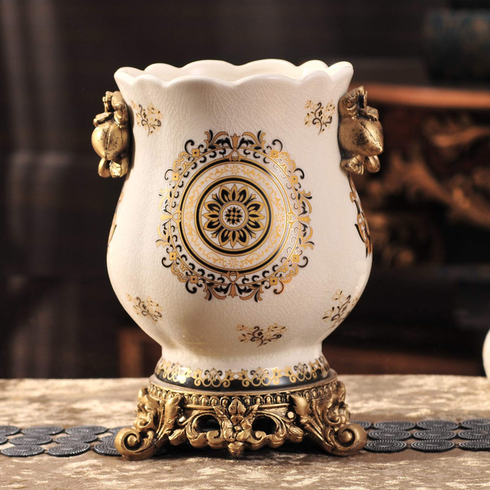 Hand Painted Ceramic Vases - Retro Floral Design Home Decor for Living Room, Bedroom & Dining Table - Perfect for Flower Arrangements and Centerpieces