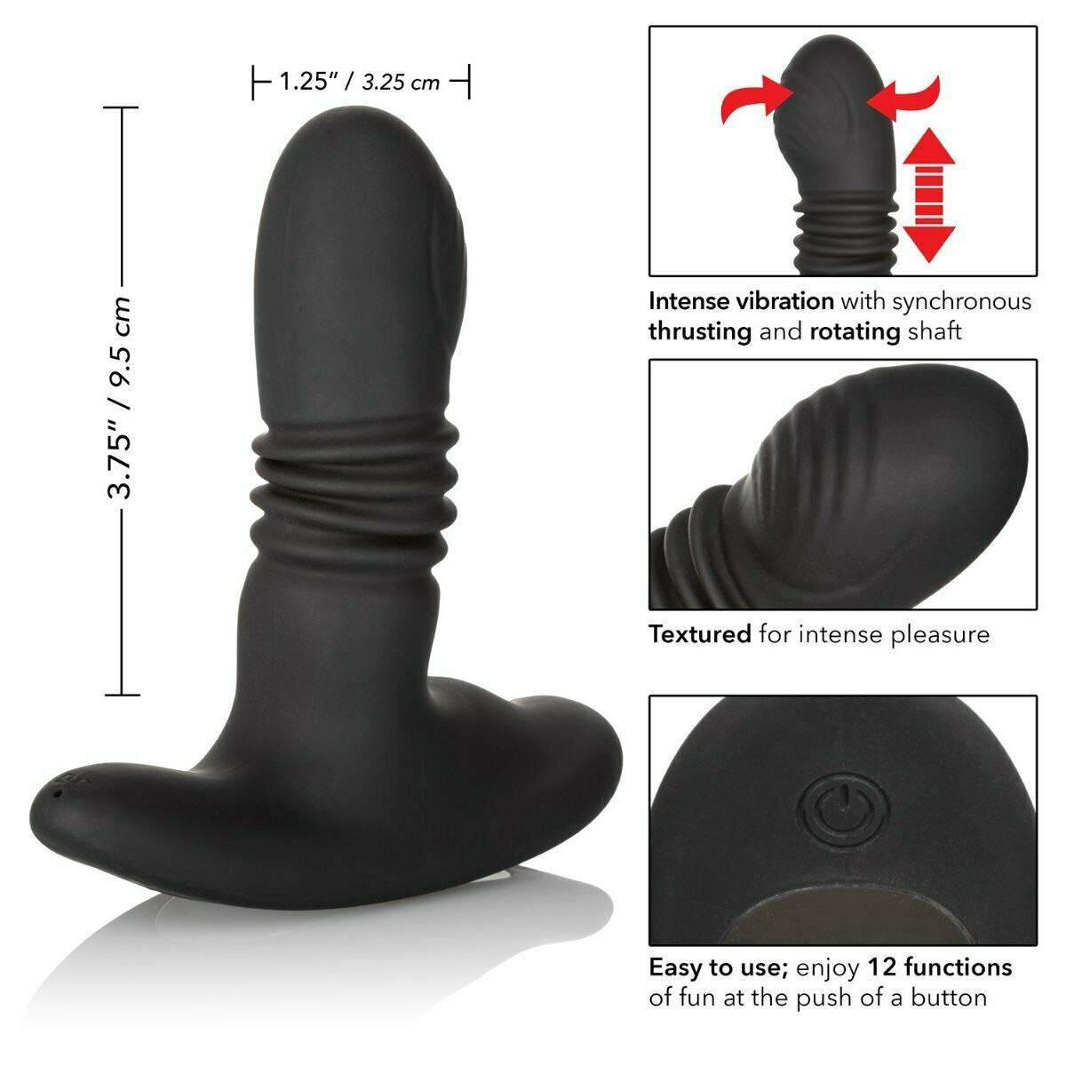 Premium Silicone Thrusting Rotating Anal Plug - Prostate Massager & Vibrator for Men | G-Spot & P-Spot Stimulation | Adult Toys for Couples & Solo Play