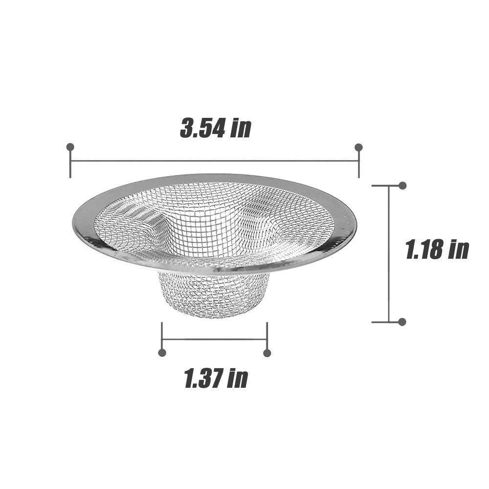 Stainless Steel Shower & Sink Drain Hair Catcher - 2 Pack (3.54 Inch) by Lechay | Bathroom Tub Drain Protector for Hair Clog Prevention | Perfect for Showers, Bathtubs, and Sink Drains