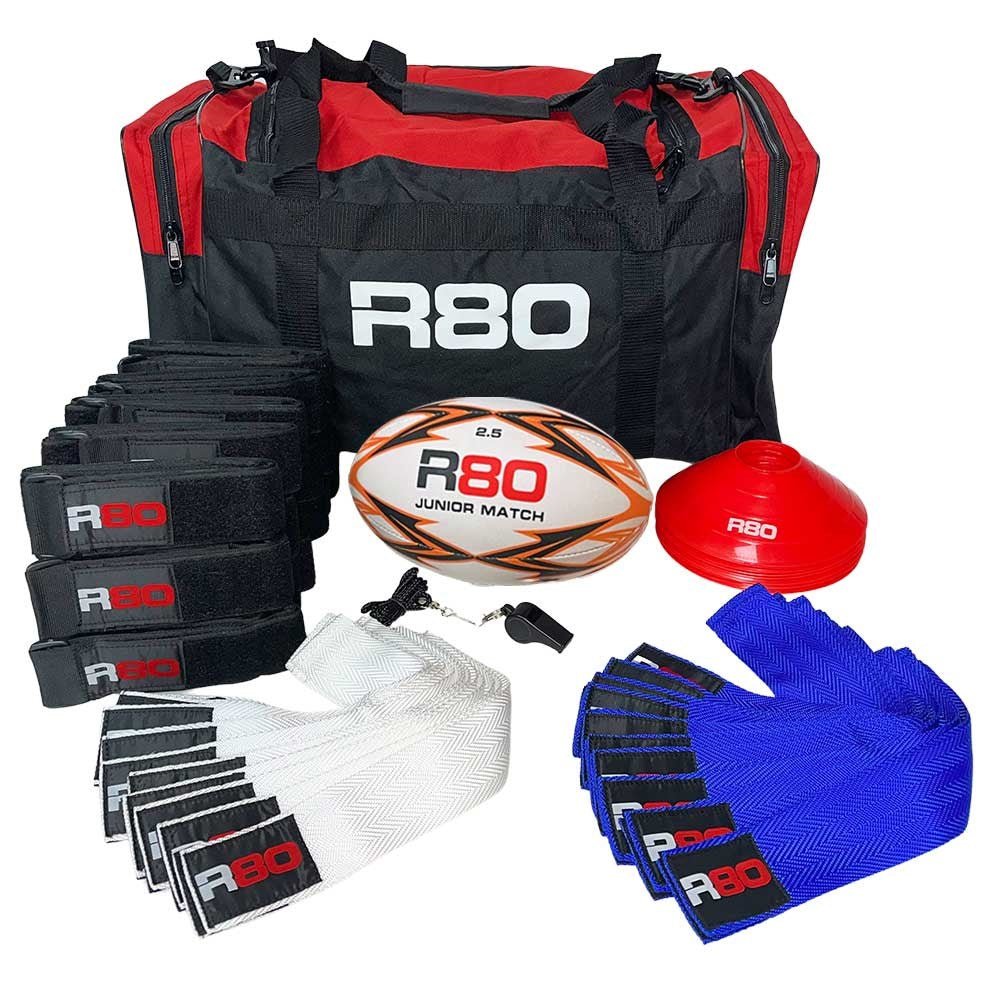 R80 Junior Rippa Rugby Game Sets for 15 Player Teams - Perfect for Youth Rugby Training, School Sports & Team Building Activities