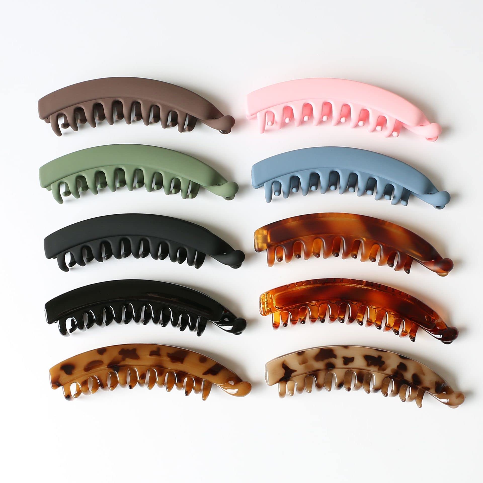 Non-Slip Banana Hair Clips for Women - 5 Pack Large Hair Clips for Thick, Fine or Curly Hair - Perfect for Ponytails, Updos & Everyday Styling