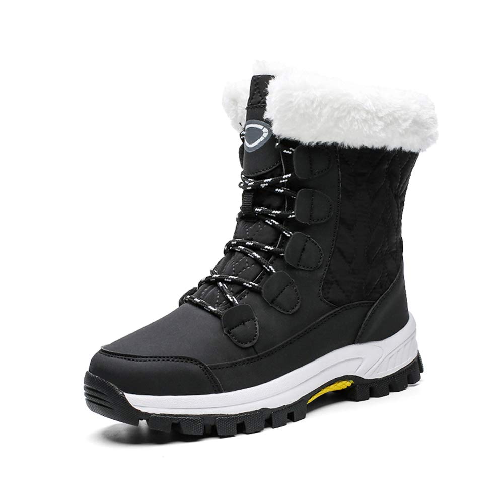 Women's Winter Warm High-Top Fleece Lined Anti-Ski Boots - Waterproof Outdoor Hiking Shoes for Snow & Cold Weather - Perfect for Skiing, Snowboarding & Winter Adventures