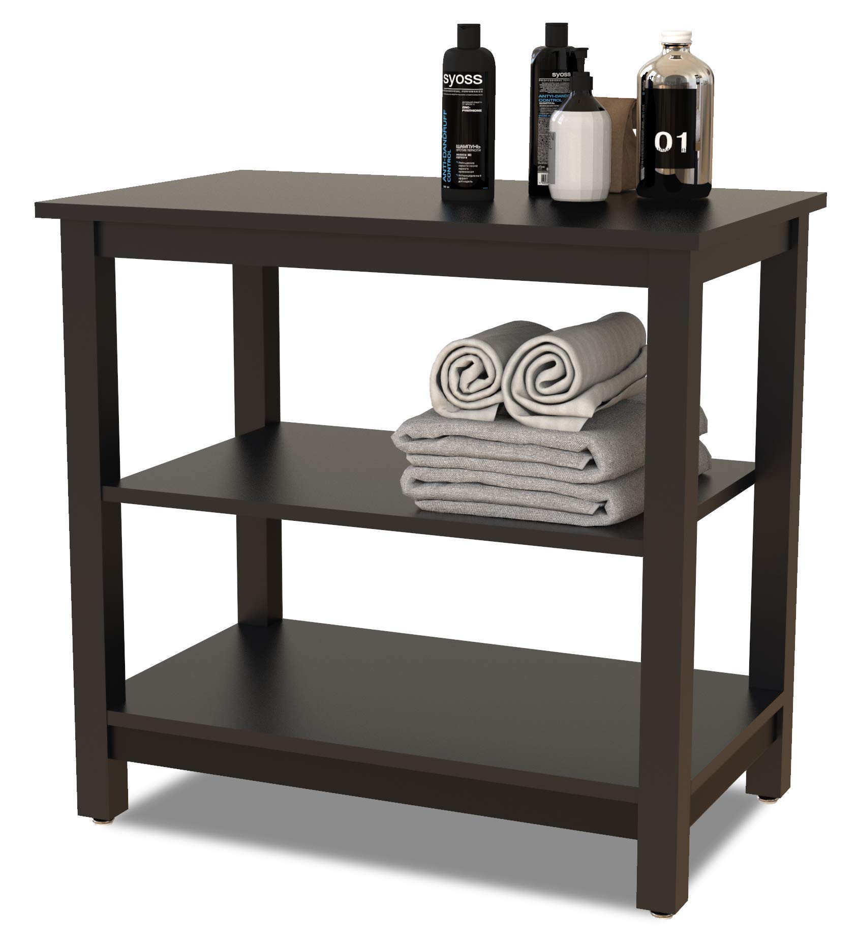 Interbuild 3-Tier Bathroom Bench with Storage Shelf - Shower Seat, Hallway Bench & Kitchen Organizer - Space Saving Storage Solution for Bathroom, Living Room & Entryway