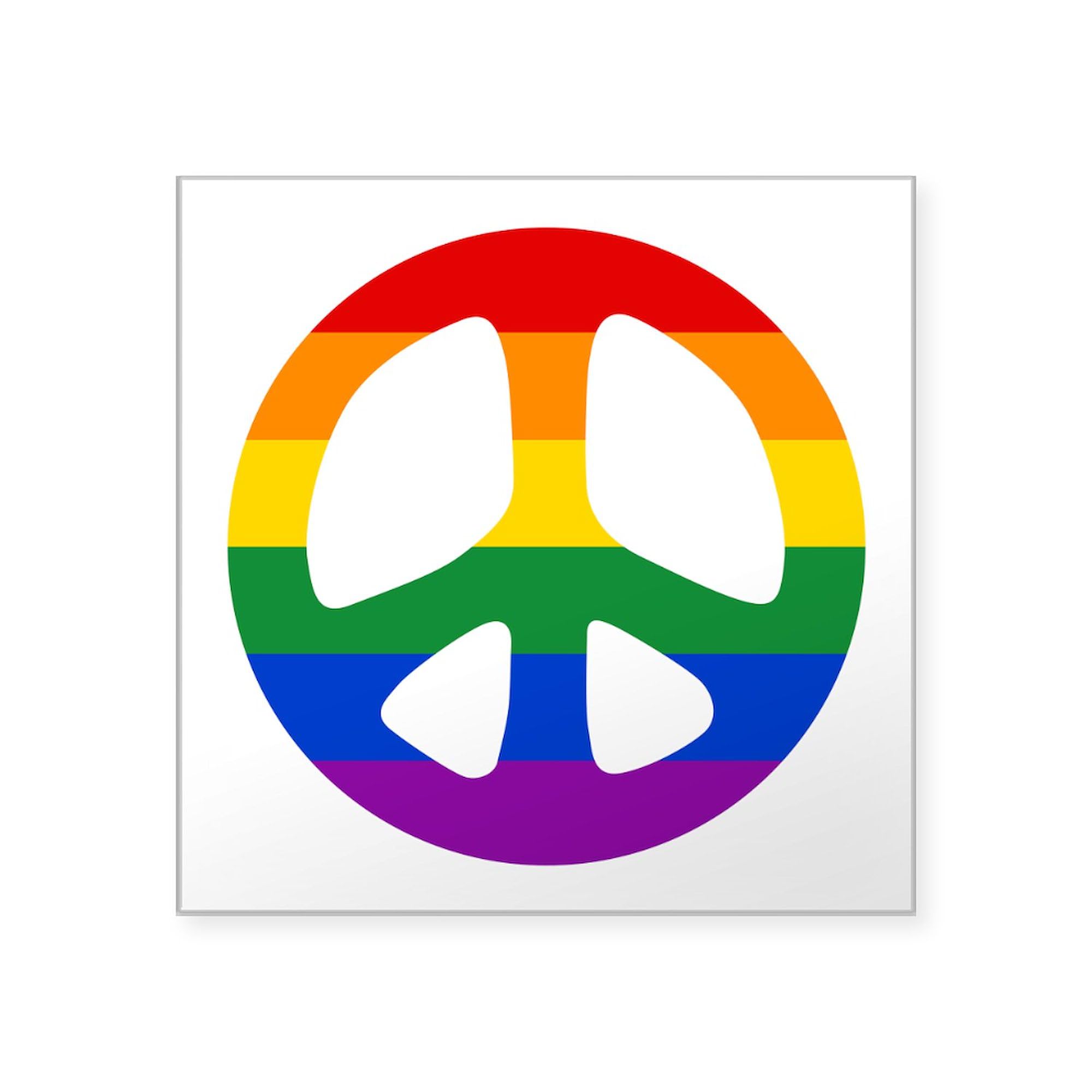 Rainbow Flag Peace Square Sticker - 3x3 Inch Waterproof Car Bumper Decal - LGBTQ+ Pride Sticker for Cars, Laptops, Windows | Perfect for Pride Month, Parades & LGBTQ Support