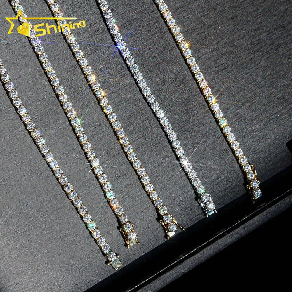 24K Gold Plated Moissanite Cuban Link Chain Necklace for Men - Iced Out Tennis Chain Jewelry - Perfect for Hip Hop Fashion, Gifts & Special Occasions