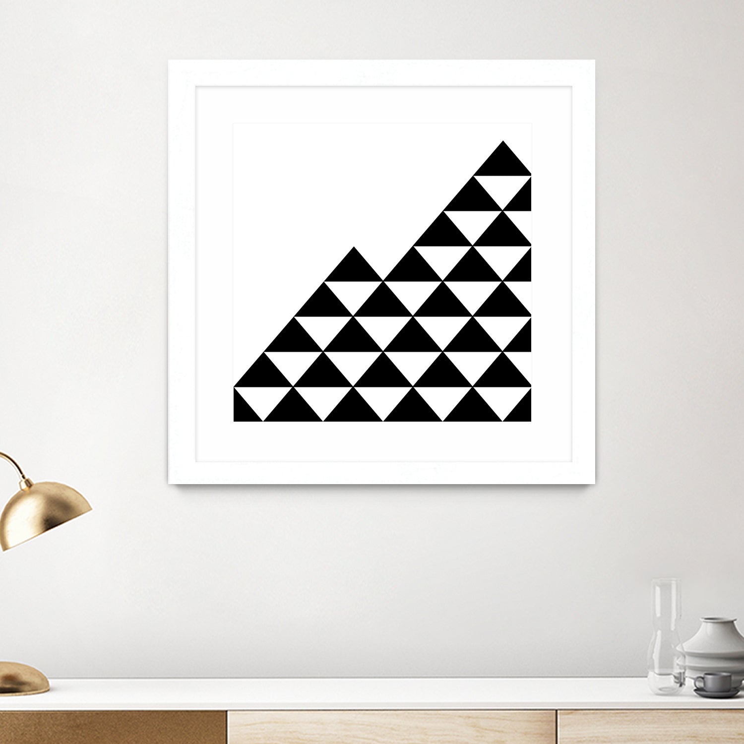 Abstract Geometric Pattern Black and White Wall Art - Modern Home Decor for Living Room, Bedroom & Office