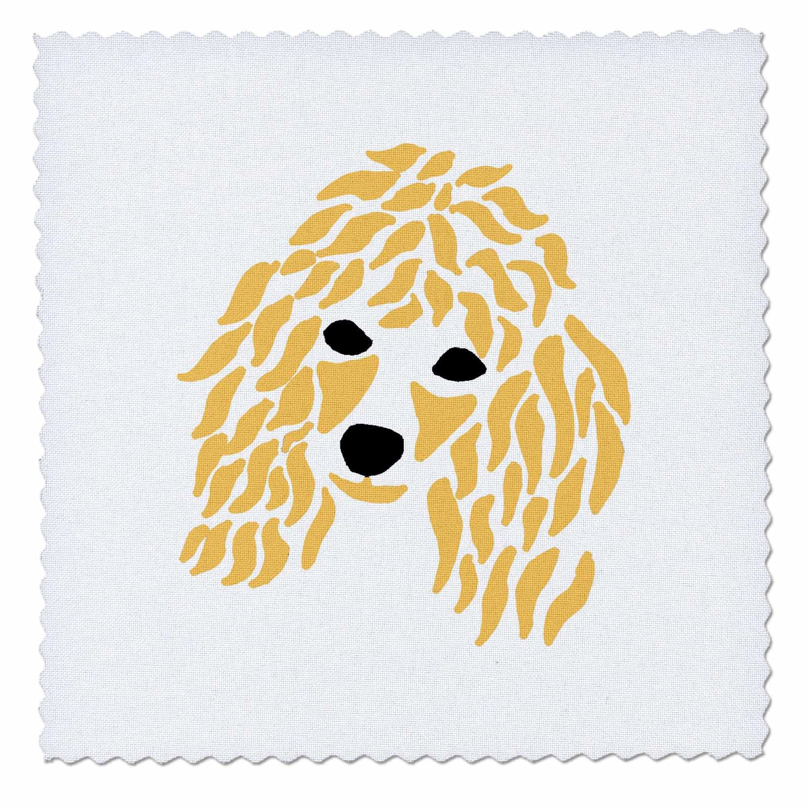 8x8 Inch Quilt Square - Funny Cute Apricot Poodle Face Abstract Pet Art for DIY Quilting, Scrapbooking & Home Decor