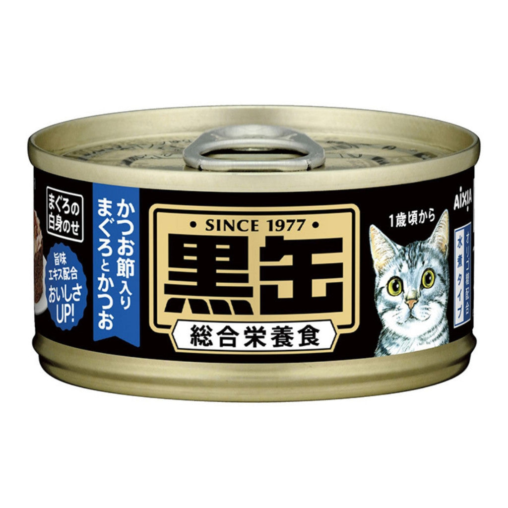24-Pack Aixia Kuro Can Wet Cat Food 80g - Tuna, Skipjack Whitebait & Chicken Flavors - High Protein Grain-Free Cat Food for Adult & Senior Cats - Perfect for Mealtime, Travel & Emergency Pet Supplies