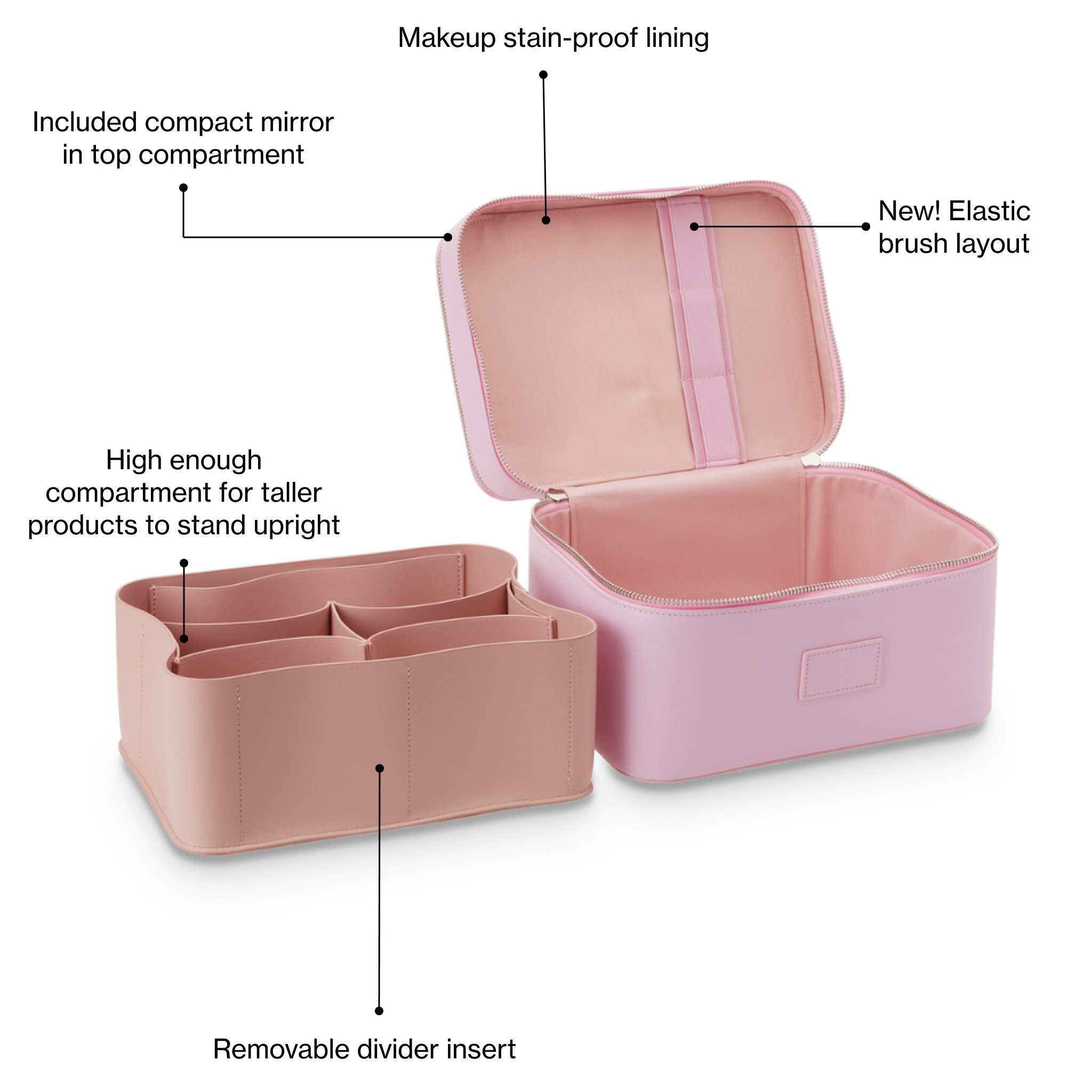 Duo Vanity Case - Travel Makeup Organizer with Mirror, Perfect for Women's Cosmetic Storage & On-the-Go Beauty Essentials | Ideal for Home, Office & Vacation Use