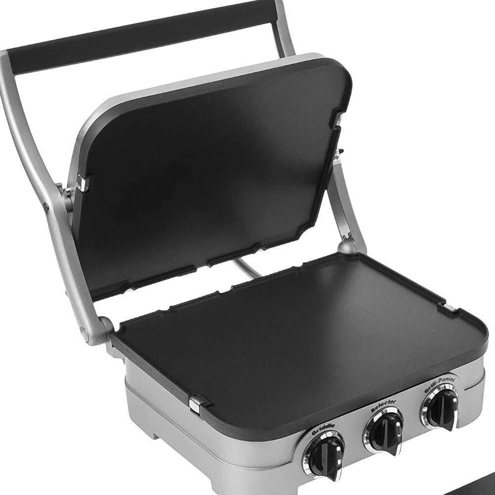 Cuisinart 5-in-1 Griddler Grill & Panini Press - Refurbished with Warranty | Indoor Grilling, Panini Making & More | Perfect for Home Cooking & Entertaining