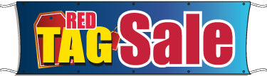 Large Outdoor Advertising Banner - Red Tag Sale Sign for Storefront, Parking Lot & Retail Promotions | Weatherproof & Durable