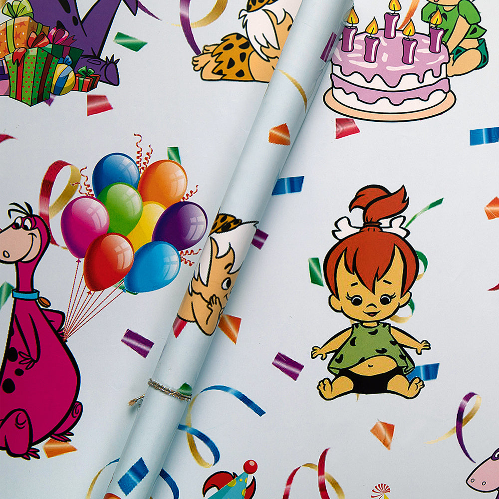 Meet The Flintstones Wrapping Paper - 20 Sheets or 40 Sheets Set | Fun Birthday & Holiday Gift Wrap for Kids & Adults - Perfect for Parties, Christmas & Special Occasions