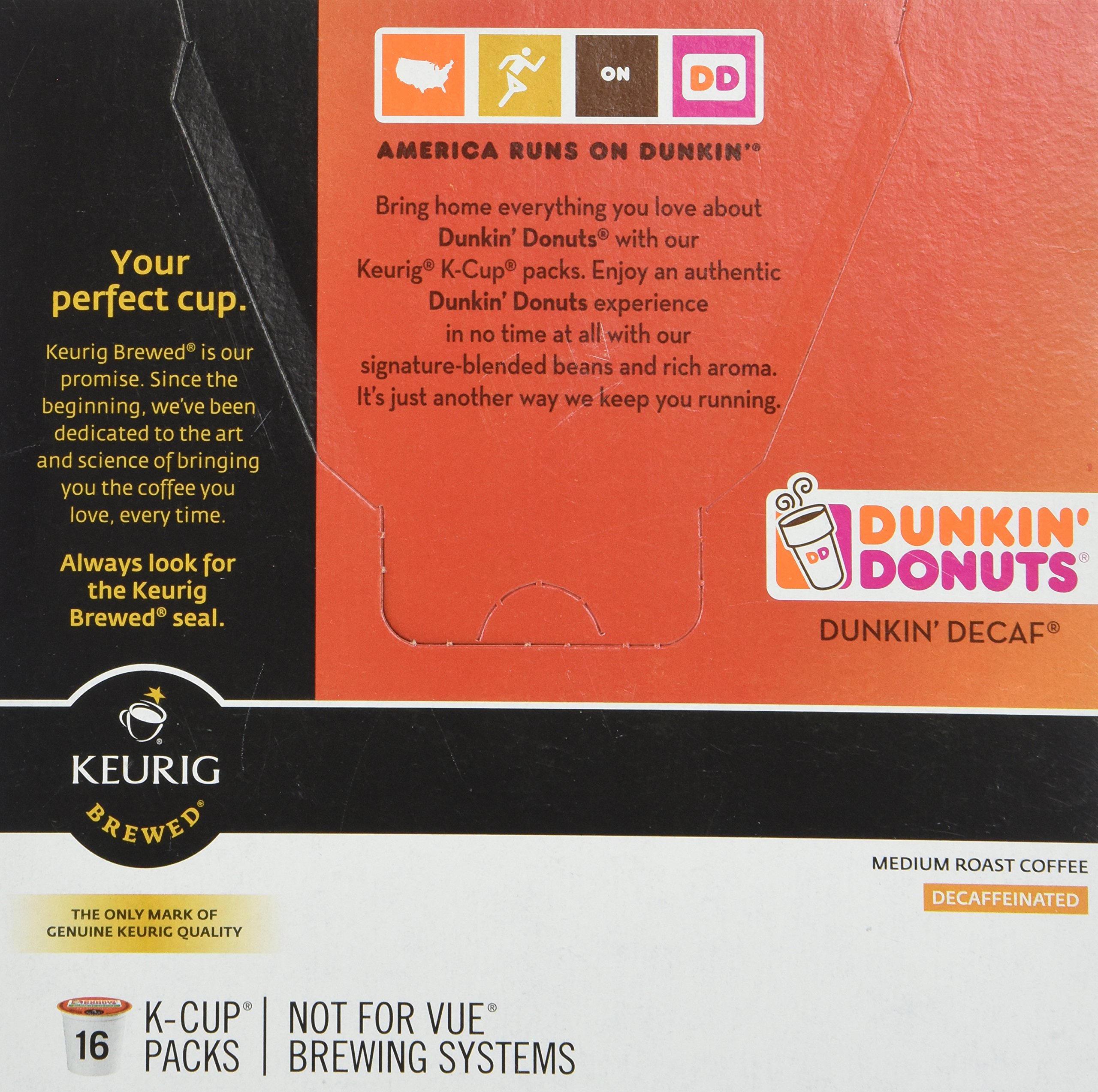 Dunkin' Donuts Decaf Coffee Pods for Keurig - 32 Count K-Cups | Smooth Medium Roast | Perfect for Morning Brew & Office Use