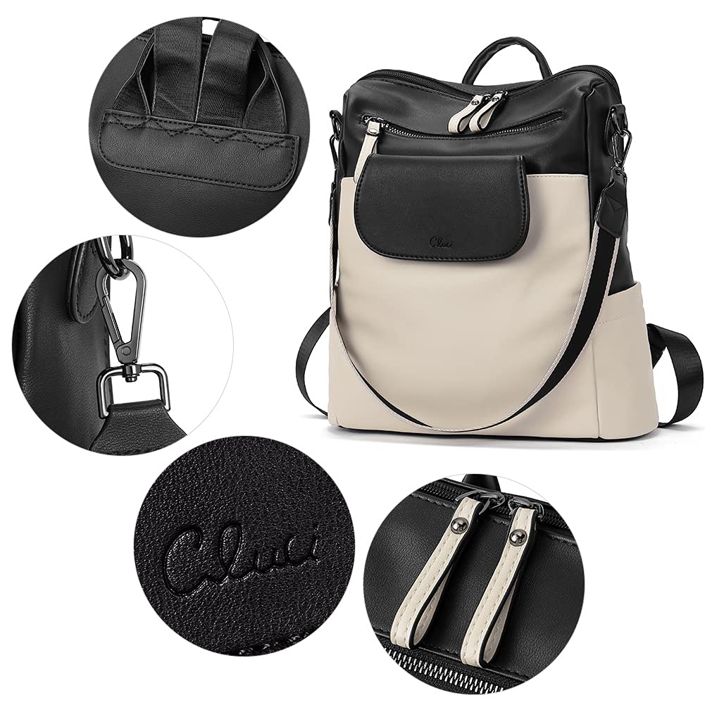 CLUCI Genuine Leather Backpack Purse for Women - Large Convertible Anti-Theft Travel Backpack Handbag | Perfect for Work, College & Weekend Getaways